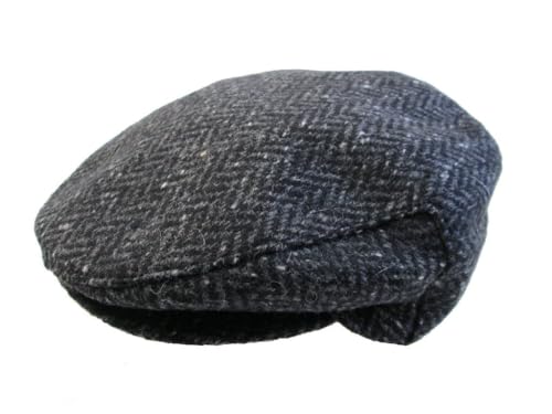 Image of Biddy Murphy, Men's Newsboy Flat Cap, 100% Irish Wool Hat, Made in Ireland Charcoal XL