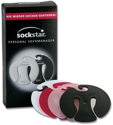 Dolphin Innovations GmbH Sockstar Sock Clips Black & White โ Family Pack = 20 Clips Available in 4 Design Colours