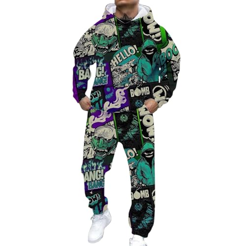 Survêtement à capuche homme avec pantalon de jogging ensemble complet imprimé taille M