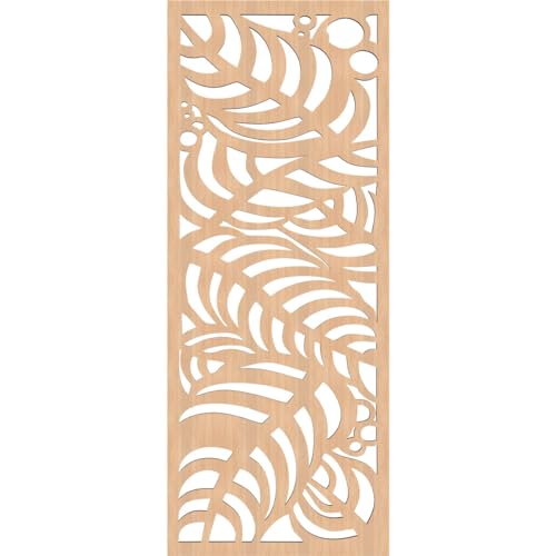 Image of 13 3 /8 inchW x 34 3 /8 inchH x 3 /8 inchT Mills Decorative Fretwork Wood Wall Panels, Hickory