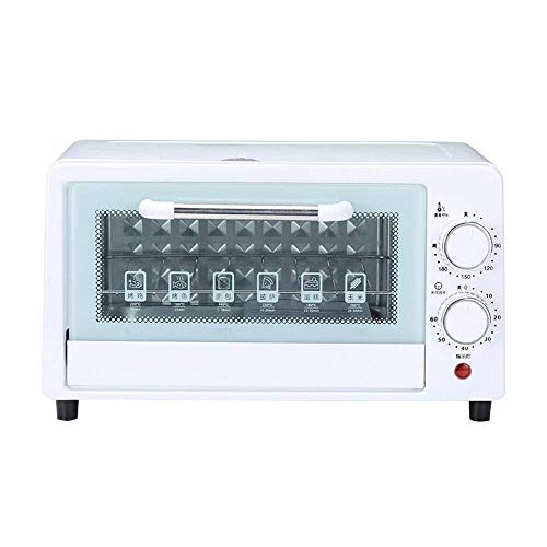 Mini-Backöfen, 12-l-Multifunktions-Backofen, Haushaltsküche, elektrischer Grill, 800 W mit Backblech und Drahtgitter, Weiß