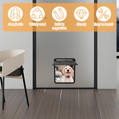 Haustierklappe Fliegengittertür 29 x 24cm, Katzenklappe Fliegengitter Atmungsaktiv mit Magnetverschluss, Hundeklappe Fliegengittertür Robust für Katzen Kleine Hunde