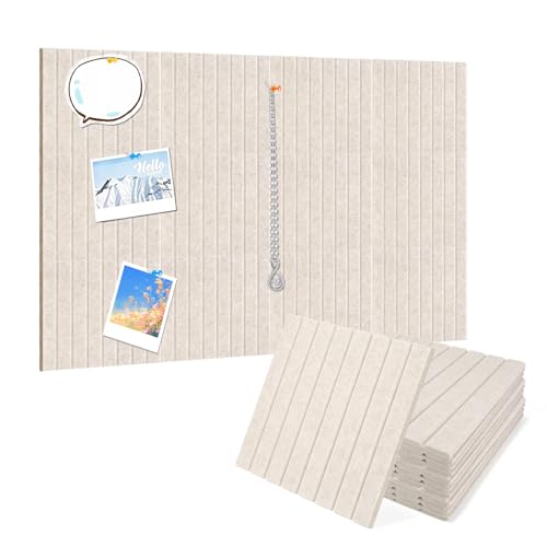 Felt Bulletin Board 48X 36 Felt Board for Wall 12 Pack Felt Wall Tiles with 70 Adhesive Tabs Large Felt Bulletin Board Tiles Cork Board for Room Office Decor Classroom Pin Board (Oatmeal)