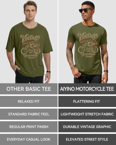 Aiyino Vintage Slim Fit Motorcycle Tee