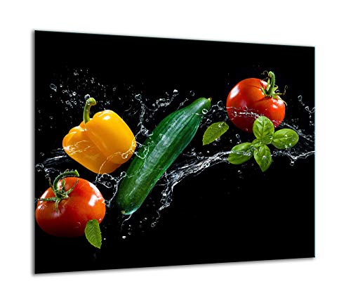 TMK - Placa protectora para cubrir la vitrocerámica de 60 x 52 cm de una sola pieza, para inducción, protección contra salpicaduras, placa de cristal, tabla de cortar, color negro