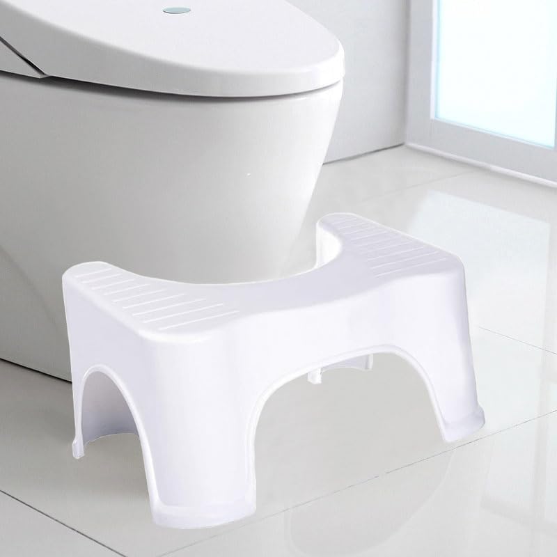 PFB Perfect Toilet Posture Potty Step Stool for Western Toilet Bathroom Scientific Angle, Anti-Slip, 20 cm Height, Plastic, White 2