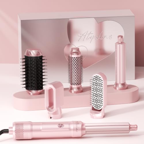 Image of Atopskins 6 in 1 Hair Dryer Brush Set, Hot Air Styler Blowout Brush