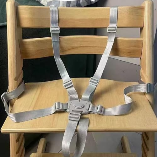 Image of Adjustable High Chair Straps Replacement,Universal 5 Point High Chair Harness Straps Sturdy Safety Strap Belt, High Chair Accessories (Grey)