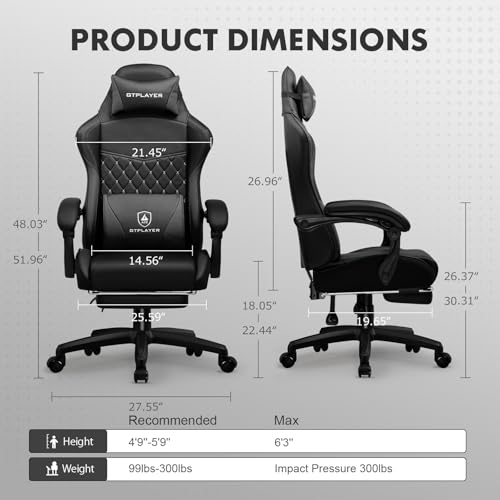 Sedia da gioco, sedia da gioco, sedia da ufficio, ergonomica, regolabile in altezza, adatta per inverno ed estate, con schienale doppio, rivestimento rimovibile e supporto lombare Nero - Sedia gaming - Immagine 2