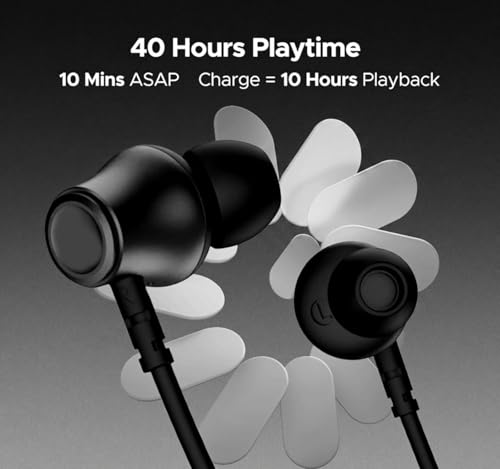 Image of XIAWAO Neckband for Rockerz 111 with 40H Playtime, Comfortable Fit, Noise Reduction Mic, Deep Bass Stereo Sound & Dual Pairing Technology (Black)