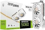 ZOTAC Jeu GeForce RTX 5060 Bord jumelé OC blanc Edition DLSS 4 8GB GDDR7 128-bit 28 Gbps PCIE 5.0 Carte graphique de jeu, carte compacte de prêt SFF, ZT-B50600Q-10M
