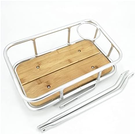 ZZSRJ Bicycle Basket Retro Bicycle Fixed Gear Bicycle Road Bicycle Basket Aluminum Alloy Utility Decorative Basket (Color : White, Size : One)