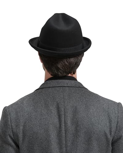 Image of Zylioo Multi Size Fedora Hat for Men Women, Short Brim Felt Trilby Hat | Adjustable Inner Band With Ribbon Trim And Short Brim Style For Dress Wear, Travel, And Daily Outfits