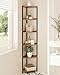 Hzuaneri Corner Shelf Stand, Corner Bookshelf, Storage Standing Shelf Unit with Metal Frame, Plant Stand, Corner Bookcase for Living Room, Home Office, Bedroom, 6-Tier Rustic Brown CS06001B