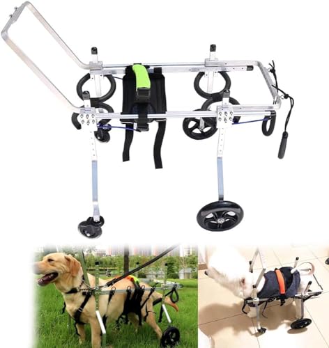 Fauteuil roulant réglable S pour chiens à 4 roues