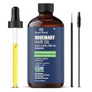 Botanic Hearth Rosemary Oil for Hair Growth | Strengthening Biotin, Jojoba, Castor Hair Growth Oil for frizzy hair | Dry, Damaged Scalp Treatment | Color Safe | All Hair Types | 2 Fl Oz