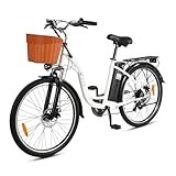 【Design unico】Fondendo modernità e stile classico, C6 bici elettriche combina perfettamente la più recente tecnologia delle e-bike con l'estetica senza tempo delle biciclette tradizionali (dimensioni degli pneumatici: 26 x 2,125 pollici)