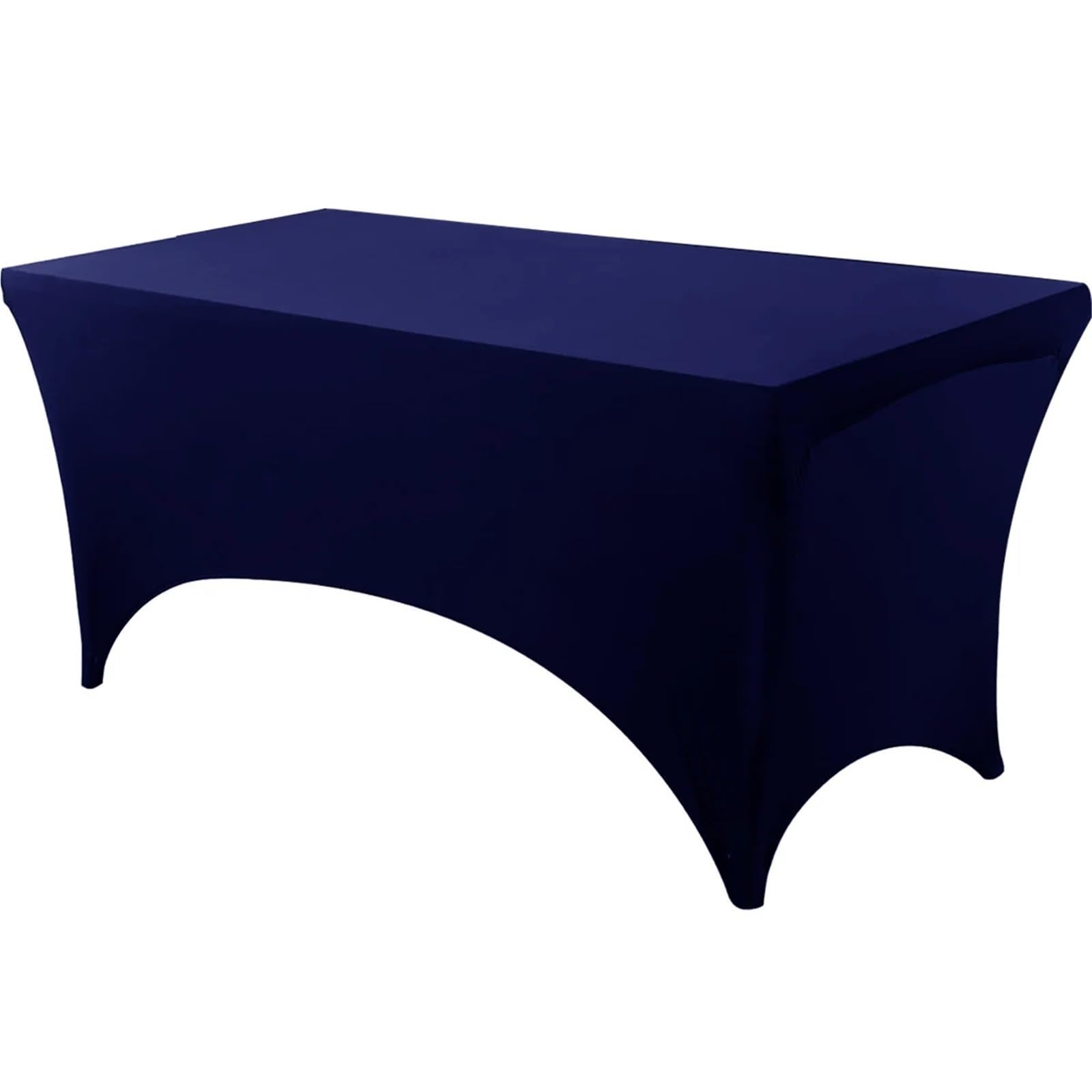 SNGUOQ 6 Pcs Spandex Rectangle Table Cloth Washable And Wrinkle Resistant Cover Fitted For Event For Event, Wedding(Deep blue,8Ft(244x76x76cm))
