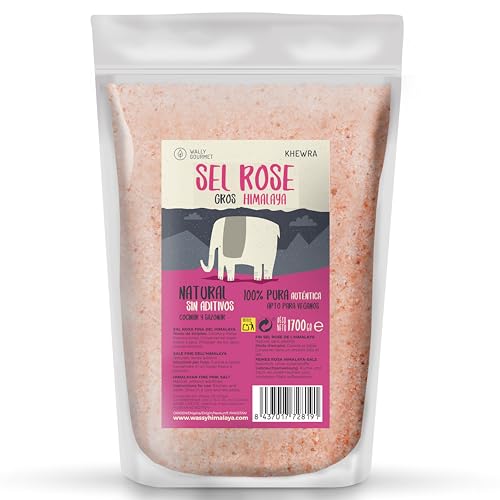 Sel Rose De l'Himalaya, Fin, (1700Gr) 100% Naturel. Pas D'additifs, Pas De Raffinage. Teneur Plus Élevée En Oligo-Éléments. Assaisonner Et Assaisonner. Origine : Pakistan