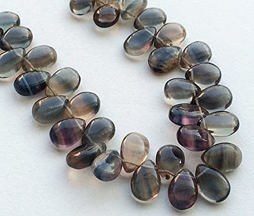 Fluorite naturelle en briolettes poire de qualité rare pour bijoux éblouissants LKBEADS