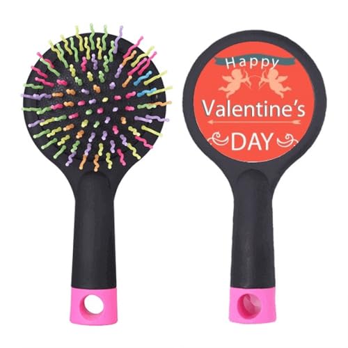 Brosse à cheveux démêlante Angels Love Happy Valentine's Day avec base coussin