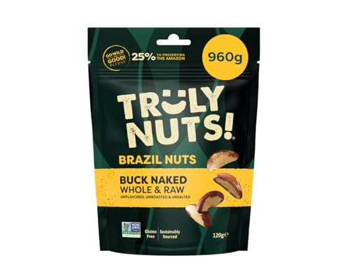 Truly Nuts! Buck Naked Raw Brazil Nuts - 960G - Gluten-Free and Vegan Snack - Sustainably Sourced Whole Nut Snacks