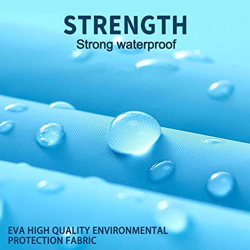 Image of 2 Rain Ponchos, EVA Portable Adults Waterproof Ponchos, Reusable raincoat with Hoods for Camping, Hiking, Parks, Festival Mac (Blue)