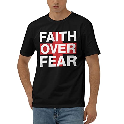 T-shirt amusant pour hommes Faith Over Fear en taille XL couleur authentique