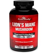 Organic Lions Mane Mushroom Capsules - 1800mg Strongest Lion's Mane Mushroom Supplement - Non-GMO...