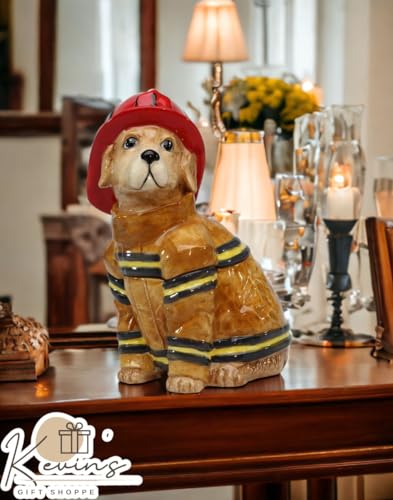 Cosmos Gifts Firefighter Dog Candy Jar, 5 1/2