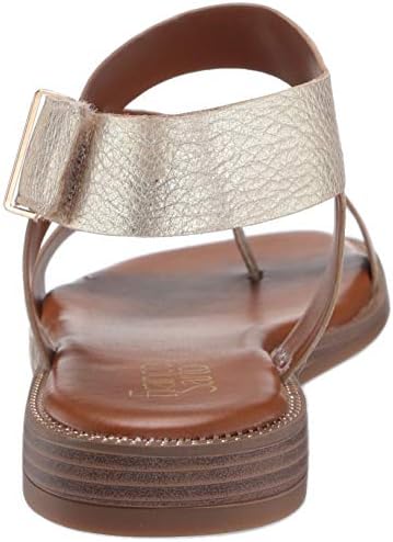 Franco Sarto Womens Glenni Ankle Strap Flat Sandals, Gold, 9 | Image 2