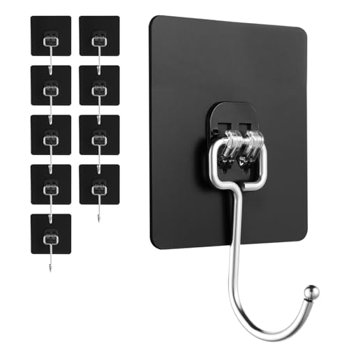 BaGushan Adhesive Wall Hooks for Hanging - 60lb Heavy Duty