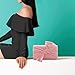 WALLYN'S Satin Clutch purse evening bag for women party wedding handbag(T Pink)