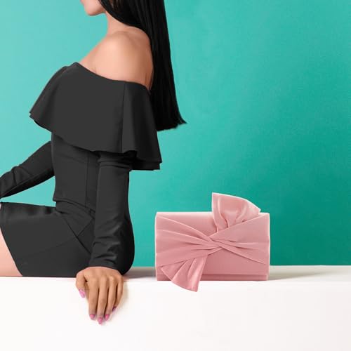 Image of WALLYN'S Satin Clutch purse evening bag for women party wedding handbag