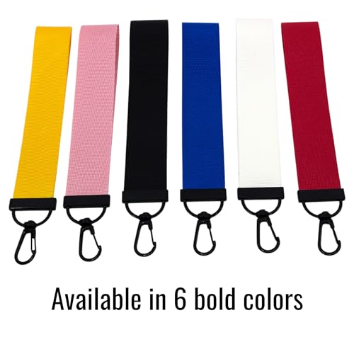 Image of IQ Black Nylon Lightweight Wrist Lanyard with clip for Keys