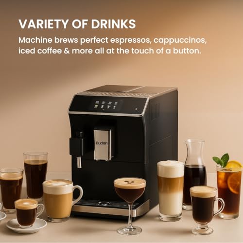 Image of Budan X7 Fully Automatic Espresso Touchscreen Coffee Machine | Bean-To-Cup Coffee at 19 Bar pressure | Espresso,Cappuccino,Milk Foam System | Best For Home & Office | 1-Year Warranty