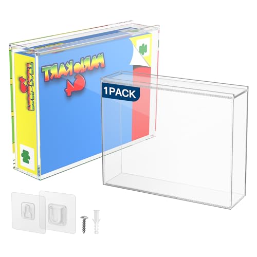 Image of Acrylic Video Game Box Protector for SNES N64 Games | 3MM Clear Display Case with Wall Mount, Compatible with SNES & N64 Game Box, Sturdy Acrylic Case for Collector, 1 Pack