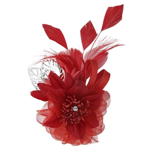 Image of Extra Large Flower Brooches for Women Lapel Pins Dainty Fabric Brooches Big Camellia Lady Flower Fascinator Hatpin Hair Clip for Wedding Prom Party Dance Banquet Ceremony Clothes Accessories Jewelry