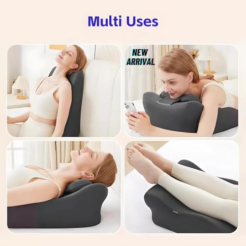 Almohada ergonómica, almohada de cuña con funda lavable, almohada de apoyo lumbar multifuncional para después de la cirugía, circulación sanguínea, hinchazón de piernas, alivio del dolor gris con
