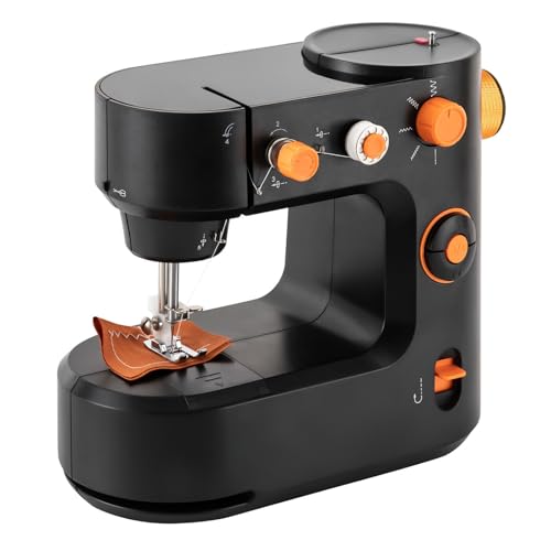 Máquina de coser eléctrica, mini máquina de coser casera para bricolaje en hogares, fábricas o tiendas (negro)