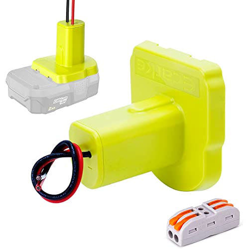 for Power Wheels Adaptor for Ryobi 18V One+ P108 P107 P102 Battery Dock Power Connector RC Toy & Car,e-Bike 12 Gauge Robotics （with Wire Terminals）