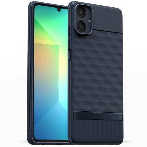 Image of Pikkme Back Cover for Samsung Galaxy A06 Camera Protection 3D Hexa Cube Design Silicone Protective Bumper Case (Blue)