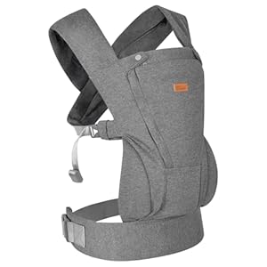 CUBY Ergonomic Soft Baby Carrier, Cozy Baby Wrap Carrier with Sunshade for Easily Adjustable, Soft Stretch Fabric Face-in and Face-Out Baby Carrier for Newborns and Toddlers 7-25lbs(Grey)