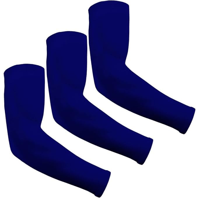 Image of INNERSTYLE Cotton Full Arm Sleeves Men Women for Summer UV Tan Protection Hand Shocks for Boys Hand Cover Arm Sleeve for Bike Riding Cycling, Blue, Pair of 3