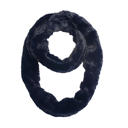Super Soft Faux Fur Solid Color Warm Infinity Loop Circle Scarf -Diff Colors