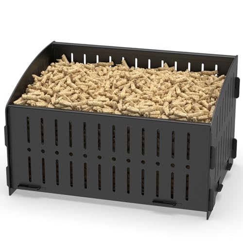 johgee Pelletbrennkorb 29 × 20× 17 cm Tragbarer Pelletkorb für Kamine und Öfen