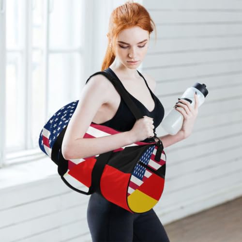 Bolsa de deporte con bolsillo interior y diseño estampado de banderas de lona 6