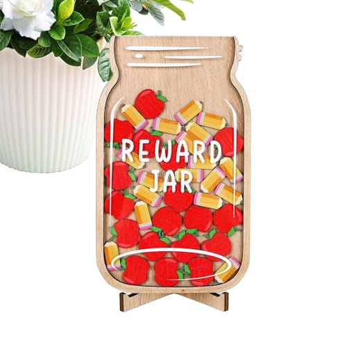Reward Jar 教室 - 木製ポジティブご褒美瓶 - 学生表彰 トイレトレーニング 読み聞かせ 幼児 学校 科学 就寝時 小学校向け