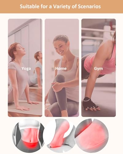 Yikki 4 Paar Pilates Socken Damen, Rutschfeste weiche Reformer-Yoga Socken für Tanz, Fitness, Fitnessstudio, Ballett, Trampolin, Heim- und Krankenhaus, Einheitsgröße (Weiß)