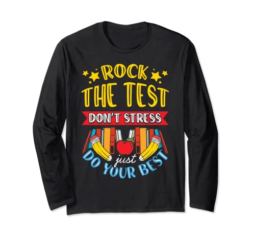 Rock the Test Non stressare il giorno del test Insegnante di Maglia a Manica